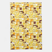 Moderne geel & zwart abstracte stijl theedoek (Verticaal)