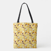 Moderne geel & zwart abstracte stijl tote bag (Achterkant)