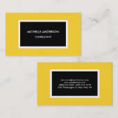 Moderne geel zwart minimalistische professional visitekaartje (Voorkant / Achterkant)