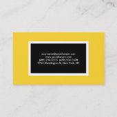 Moderne geel zwart minimalistische professional visitekaartje (Achterkant)