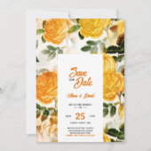 Moderne geelbloem sparen de Datum Uitnodiging (Voorkant)