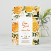 Moderne geelbloem sparen de Datum Uitnodiging (Staand voorkant)