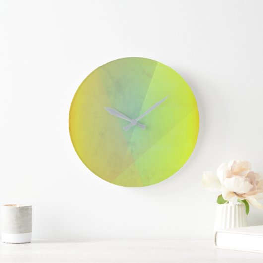 Moderne geelgeometrische gradatie grote klok (Huis)