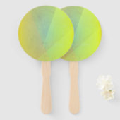 Moderne geelgeometrische gradatie handwaaier (Voorkant en achterkant)