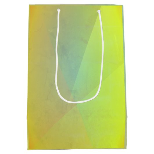 Moderne geelgeometrische gradatie medium cadeauzakje (Achterkant)