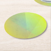 Moderne geelgeometrische gradatie ronde kartonnen onderzetter (Gebogen)
