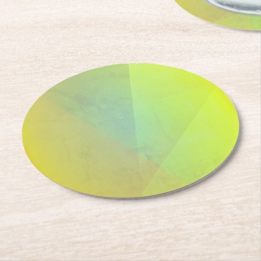 Moderne geelgeometrische gradatie ronde kartonnen onderzetter (Gebogen)