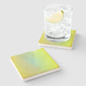 Moderne geelgeometrische gradatie stenen onderzetter (Zijkant)