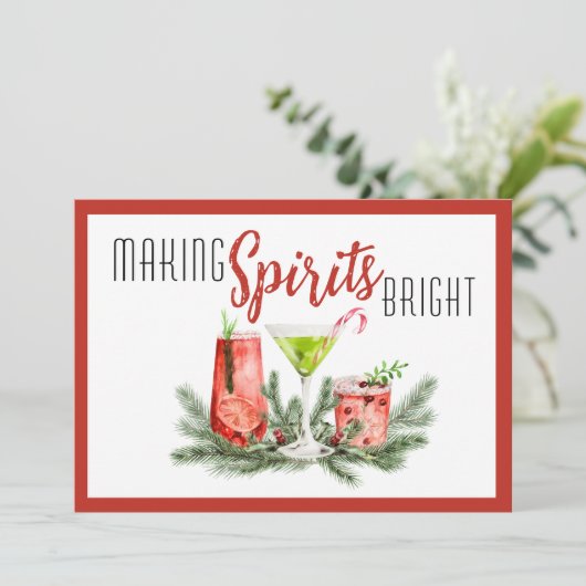 Moderne Geesten Helder Maken Bedrijfs- Feestdagenkaart (Staand voorkant)