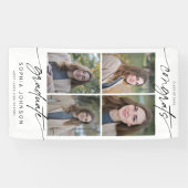 Moderne Gefeliciteerd Afgestudeerd Script Fotocoll Spandoek (Horizontaal)