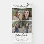 Moderne Gefeliciteerd Afgestudeerd Script Fotocoll Spandoek (Verticaal)