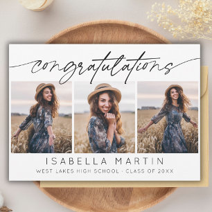 Moderne Gefeliciteerd Afstuderen 3 Fotoscript Kaart