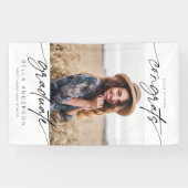 Moderne Gefeliciteerd Afstuderen Afstuderen Script Spandoek (Horizontaal)