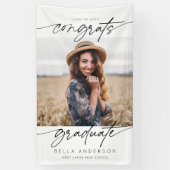 Moderne Gefeliciteerd Afstuderen Afstuderen Script Spandoek (Verticaal)