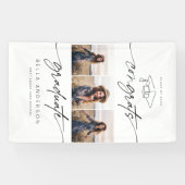 Moderne Gefeliciteerd Afstuderen Afstuderen Script Spandoek (Horizontaal)