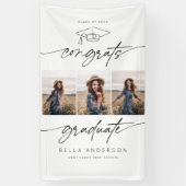 Moderne Gefeliciteerd Afstuderen Afstuderen Script Spandoek (Verticaal)