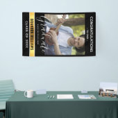 Moderne Gefeliciteerd Afstuderen Foto | Zwart Spandoek (Beurs)