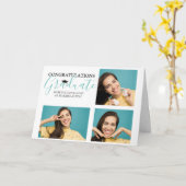 Moderne Gefeliciteerd Afstuderen Fotocollage-kaart Kaart (Gele Bloem)