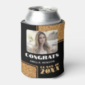 Moderne Gefeliciteerd Afstuderen Glitter Foto Blikjeskoeler (Blikje Voorkant)