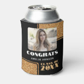 Moderne Gefeliciteerd Afstuderen Glitter Foto Blikjeskoeler (Blikje Achterkant)