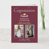 Moderne Gefeliciteerd Afstuderen Naam Foto Folie Wenskaart (Voorkant)