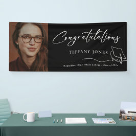 Moderne Gefeliciteerd Foto Graduation Party Spandoek