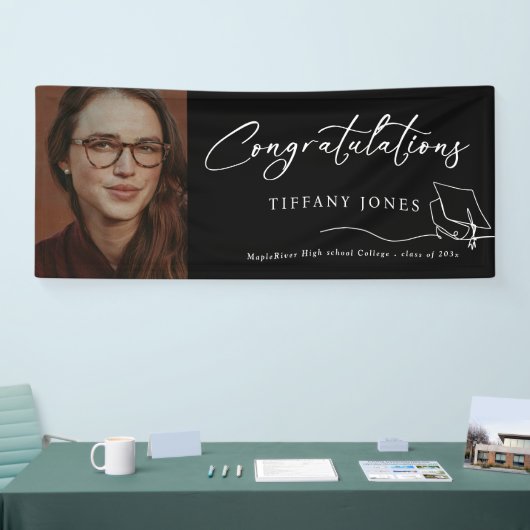 Moderne Gefeliciteerd Foto Graduation Party Spandoek (Beurs)