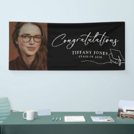 Moderne Gefeliciteerd Foto Graduation Party Spandoek