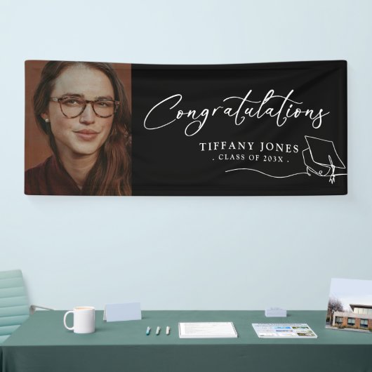 Moderne Gefeliciteerd Foto Graduation Party Spandoek (Beurs)