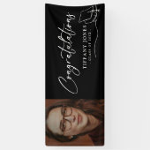 Moderne Gefeliciteerd Foto Graduation Party Spandoek (Verticaal)