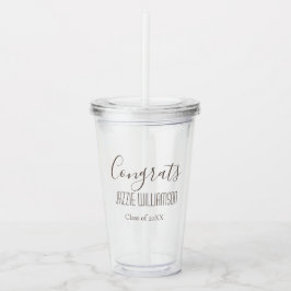 Moderne Gefeliciteerd Klasse van Gepersonaliseerd  Acryl Drinkbeker