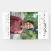 Moderne Gefeliciteerd met je pensioenfoto Spandoek (Horizontaal)