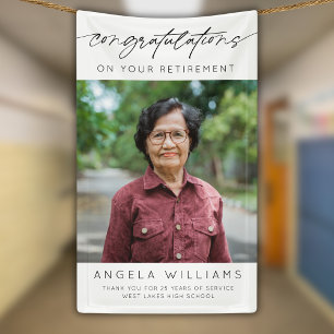 Moderne Gefeliciteerd met je pensioenfoto Spandoek