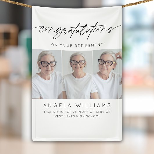 Moderne Gefeliciteerd met je pensioenfoto Spandoek