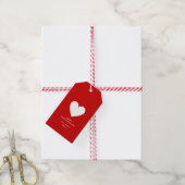 Moderne Gefeliciteerd met Valentijnsdag Rood Witte Cadeaulabel (Met Touw)