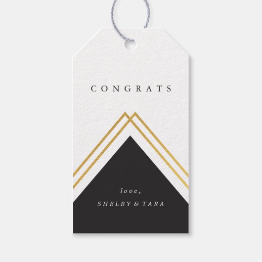 Moderne Gefeliciteerd Nep Folie Cadeaulabel (Voorkant)