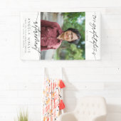 Moderne Gefeliciteerd Pensioen Script Foto Spandoek (Insitu)