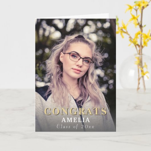 Moderne Gefeliciteerd Volledige Foto Afstuderen Ka Kaart (Gele Bloem)