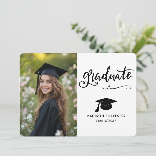 Moderne gegradueerde elegante script kaart (Staand voorkant)