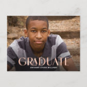 Moderne gegradueerde Rose goud overlay foto afstud Briefkaart (Voorkant)