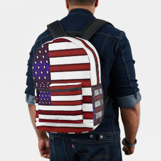 Moderne gegraveerde Amerikaanse vlag Bedrukte Rugzak
