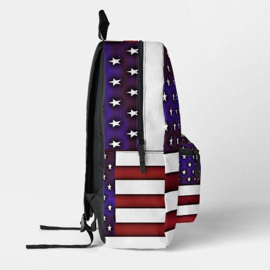 Moderne gegraveerde Amerikaanse vlag Bedrukte Rugzak (Links)