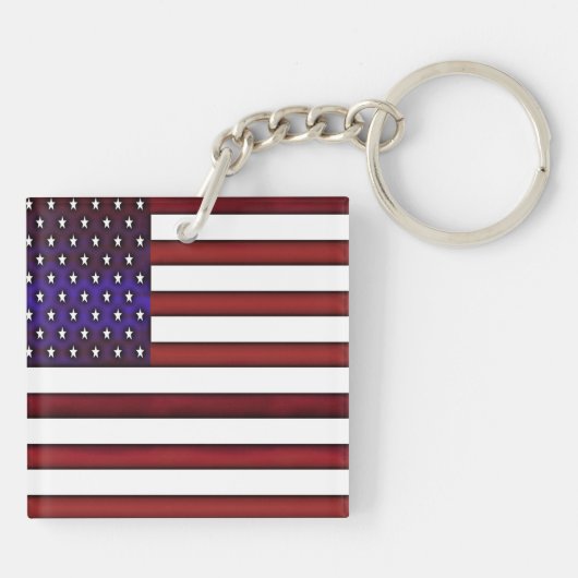Moderne gegraveerde Amerikaanse vlag Sleutelhanger (Achterkant)
