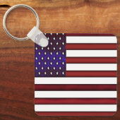 Moderne gegraveerde Amerikaanse vlag Sleutelhanger (Voorkant)