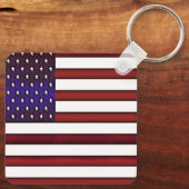 Moderne gegraveerde Amerikaanse vlag Sleutelhanger (Achterkant)
