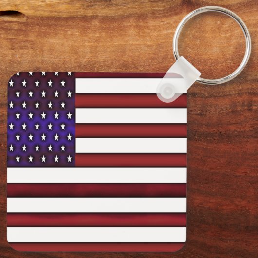 Moderne gegraveerde Amerikaanse vlag Sleutelhanger (Achterkant)