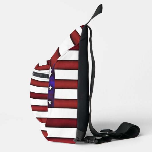 Moderne gegraveerde Amerikaanse vlag Sling Bag (Rechts)