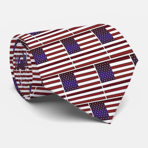 Moderne gegraveerde Amerikaanse vlag Stropdas