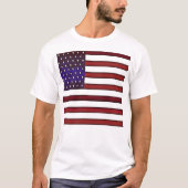 Moderne gegraveerde Amerikaanse vlag T-shirt (Voorkant)