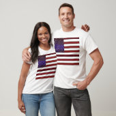 Moderne gegraveerde Amerikaanse vlag T-shirt (Unisex)